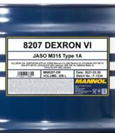 MN8207-DR - Olej ATF DVI MANNOL 208l GM DEXRON VI Mercon LV/HYUNDAI SP-IV/CHRYSLER ATF+4/NISSAN MATIC S