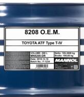 MN8208-DR - Olej ATF TYPE-IV TOYOTA 208l /patrz *ATF 3309/