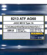 MN8213-60 - Olej ATF AG55 MANNOL /synt/ 60l ATF G060162 A1/A2/A6 oraz ZF S671090 310