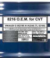 MN8216-DR - Olej ATF MANNOL CVT 208L VW-Norm TL 52 180 (G 052 180)/MB 236.20/FORD CVT WSS-M2C928
