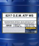 MN8217-20 - Olej ATF MANNOL WS AUTOMATIC SPECIAL 20L /synt/ TOYOTA T-III/T-IV/ WS Lifetime VAG/BMW 4-5Gears