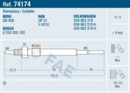 74174 FAE - Świeca żarowa FAE VAG TRANSPORTER 2.5TDI