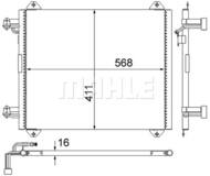 AC 251 000S MAH - Skraplacz klimatyzacji MAHLE VAG A2 00-05 1.2TDI/1.4TDI