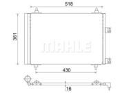 AC 314 000S MAH - Skraplacz klimatyzacji MAHLE PSA C5 1.8/2.0 16V