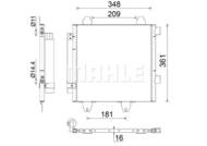 AC 459 001S MAH - Skraplacz klimatyzacji MAHLE PSA C1/107/AYGO 1.0 05-