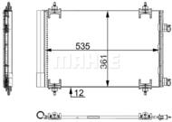 AC 668 000S MAH - Skraplacz klimatyzacji MAHLE PSA 307 1.4-2.0B/D 00-/PSA BERLINGO 08-