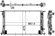 CR 910 000P MAH - Chłodnica wody MAHLE VAG A4/A5/A6 07-/Q5 08-/EXEO 08-