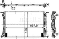 CR 910 000S MAH - Chłodnica wody MAHLE VAG A4/A5/A6 07-/Q5 08-/EXEO 08-