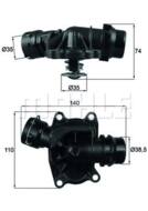 TI 233 88 MAH - Termostat MAHLE /88 st.C/ BMW 2.5-3.0d 99-