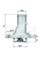 TI 68 87D MAH - Termostat MAHLE /obudową/ /87 st.C/ FIAT 1.1 1.2 UNO PUNTO SEI