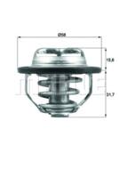 TX 122 82 MAH - Termostat MAHLE /82 st.C/ GM 2.0TURBO/2.2 SAAB