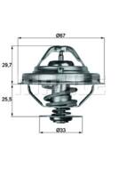 TX 38 80D MAH - Termostat MAHLE /80 st.C/ BMW/GM/LAND ROVER