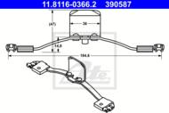 11.8116-0366.2 - Zestaw instalacyjny klocków hamulcowych ATE /przód/ VOLVO S60 00-09