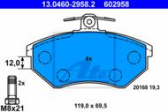 13.0460-2958.2 - Klocki hamulcowe ATE VAG PASSAT 88-96 19MM