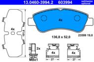 13.0460-3994.2 - Klocki hamulcowe ATE PSA XSARA 00-