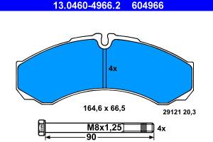 13.0460-4966.2 - Klocki hamulcowe ATE IVECO DAILY 35.10