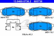 13.0460-5736.2 - Klocki hamulcowe ATE /tył/ MAZDA MPV II 03-05