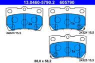 13.0460-5790.2 - Klocki hamulcowe ATE /tył/ LEXUS IS200D - GS450H 05-