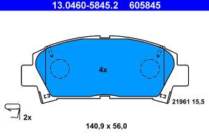 13.0460-5845.2 - Klocki hamulcowe ATE TOYOTA AVENSIS 00-01