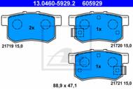 13.0460-5929.2 - Klocki hamulcowe ATE /tył//+CZ/ HONDA ACCORD 90-98