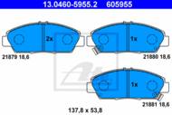 13.0460-5955.2 - Klocki hamulcowe ATE /+CZ/ HONDA ACCORD 93-98