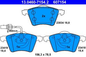 13.0460-7154.2 - Klocki hamulcowe ATE /+CZ/ VAG SHARAN 01-
