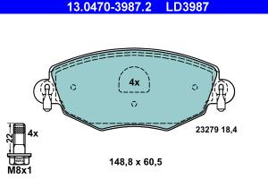 13.0470-3987.2 - Klocki hamulcowe ATE /CERAMIC/ FORD MONDEO III 00-07