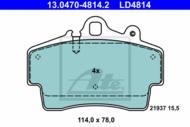 13.0470-4814.2 - Klocki hamulcowe ATE /przód/ /CERAMIC/ PORSCHE BOXSTER (986) 99-04