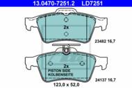 13.0470-7251.2 - Klocki hamulcowe ATE /tył/ /CERAMIC/ RENAULT LAGUNA III 07-