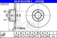 24.0110-0109.1 - Tarcza hamulcowa ATE BMW 1502-2002 71-75