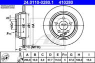 24.0110-0280.1 - Tarcza hamulcowa ATE /tył/ DB VITO BM639 03-