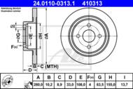 24.0110-0313.1 - Tarcza hamulcowa ATE /tył/ FORD FOCUS ST170 98-04