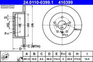 24.0110-0399.1 - Tarcza hamulcowa ATE /tył/ LEXUS ES 12-