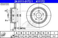 24.0111-0172.1 - Tarcza hamulcowa ATE /tył/ FORD C-MAX 10-