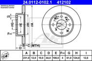 24.0112-0102.1 - Tarcza hamulcowa ATE HONDA CIVIC 83-89