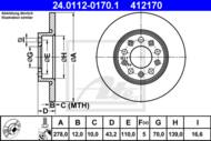 24.0112-0170.1 - Tarcza hamulcowa ATE /tył/ ALFA ROMEO 159 05-