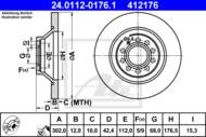 24.0112-0176.1 - Tarcza hamulcowa ATE /tył/ VAG A6 ALLROAD 06-