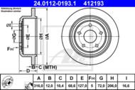 24.0112-0193.1 - Tarcza hamulcowa ATE /tył/ JEEP WRANGLER 06-