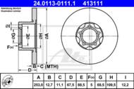 24.0113-0111.1 - Tarcza hamulcowa ATE DB W111 59-68