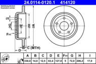 24.0114-0120.1 - Tarcza hamulcowa ATE /tył/ JEEP GRAND CHEROKEE 10-