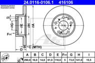 24.0116-0106.1 - Tarcza hamulcowa ATE FIAT DUCATO 86-94 MAXI 1.8T