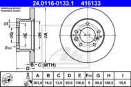 24.0116-0133.1 - Tarcza hamulcowa ATE DB W460/W461 G-KLASA 79-