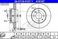 24.0118-0107.1 - Tarcza hamulcowa ATE NISSAN SUNNY 86-95