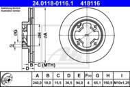 24.0118-0116.1 - Tarcza hamulcowa ATE SUBARU JUSTY 89-95