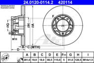 24.0120-0114.2 - Tarcza hamulcowa ATE VAG LT 28-55 -96