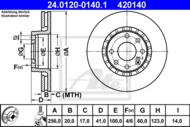 24.0120-0140.1 - Tarcza hamulcowa ATE /przód/ OPEL VECTRA A 91-95