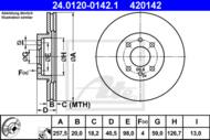 24.0120-0142.1 - Tarcza hamulcowa ATE FIAT BRAVA/BRAVO 96-02