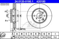 24.0120-0180.1 - Tarcza hamulcowa ATE /+ABS/ TOYOTA AYGO 05-