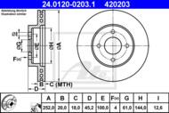 24.0120-0203.1 - Tarcza hamulcowa ATE NISSAN ALMERA 97-99