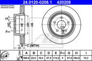 24.0120-0208.1 - Tarcza hamulcowa ATE /tył/ DB W204 C-KLASA 07-